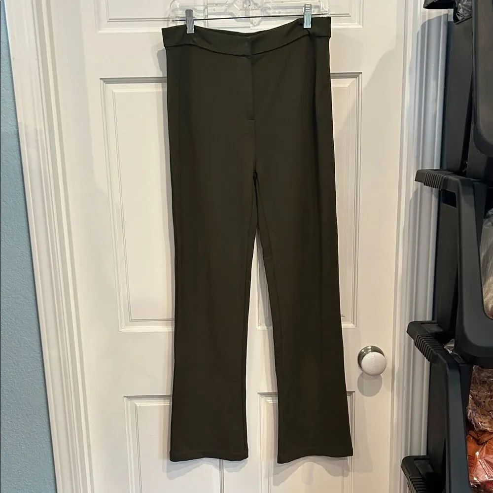 MaxMara Dark Olive Flare Pants jersey fabric size medium